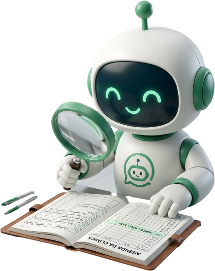 Mascote MandúZap analisando agenda